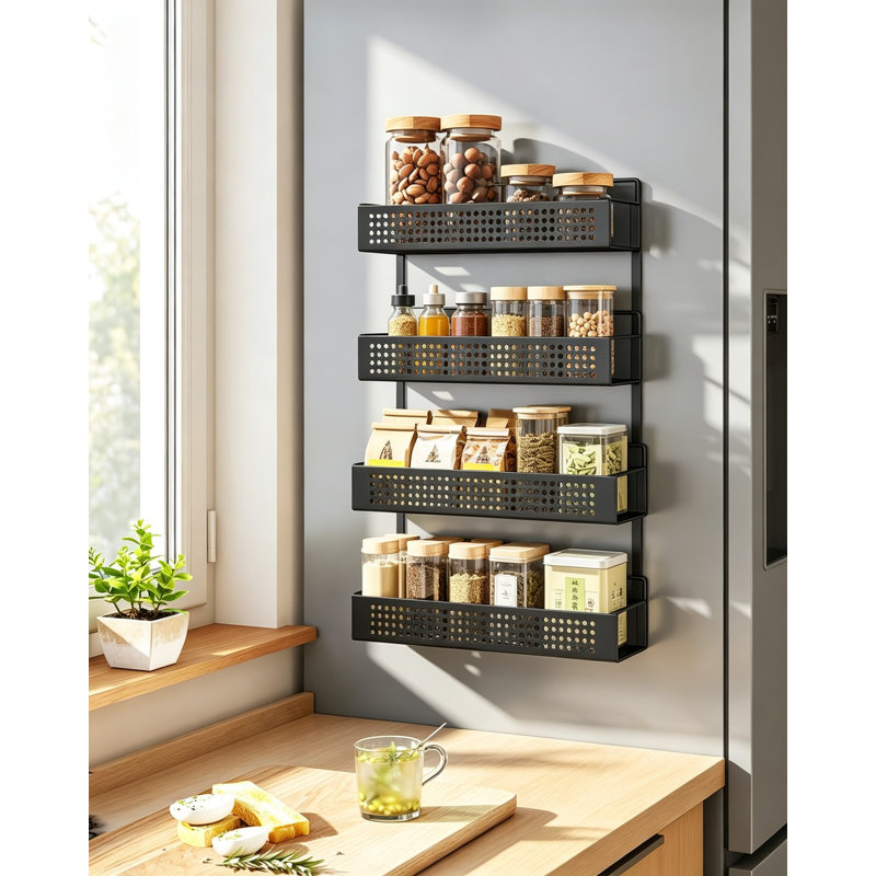Magnetic Kitchen Spice Racks, No Drilling