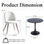 Ensemble de réception moderne 5 pièces avec table à piédestal ronde noire et 4 chaises d'invité rembourrées-110438641