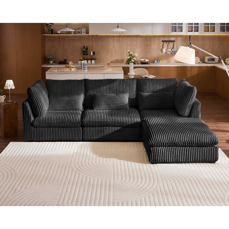 Oversized Cloud Modular Sofa, Black