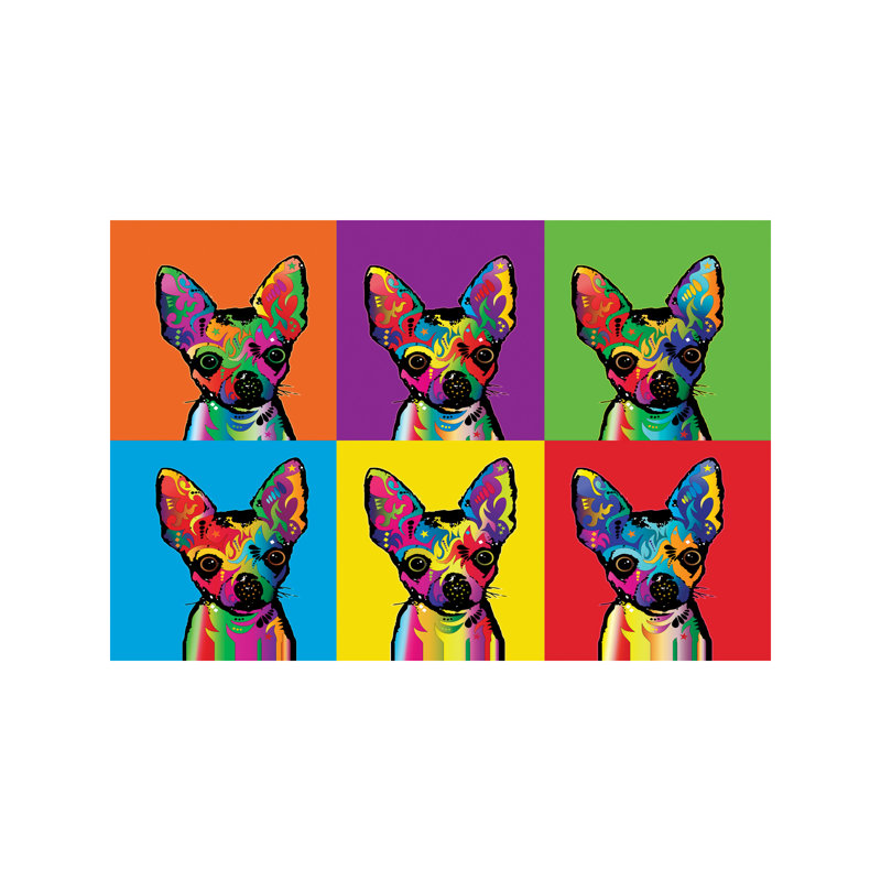 Rainbow Chihuahua Line-Up by Michael Tompsett - Wrapped Canvas Print, 66.04 cm H x 45.72 cm W x 3.175 cm D
