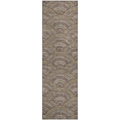 Premium Machine Washable Prisco Brown Rug