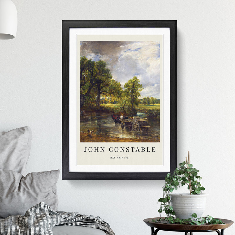 The Hay Wain by John Constable - Picture Frame Painting, Black Framed, 48cm H x 36cm W x 2cm D