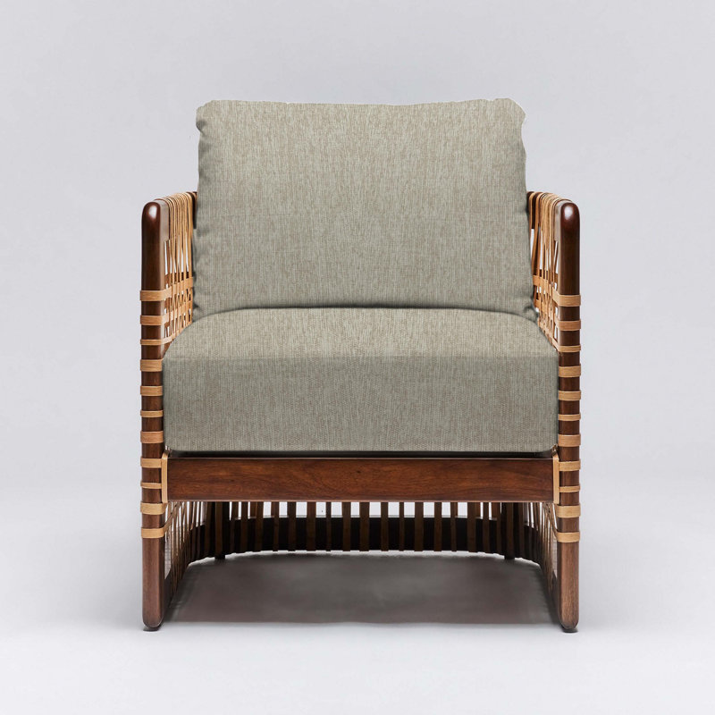 Fauteuil Palms, Châtaignier clair, Sisal fauve