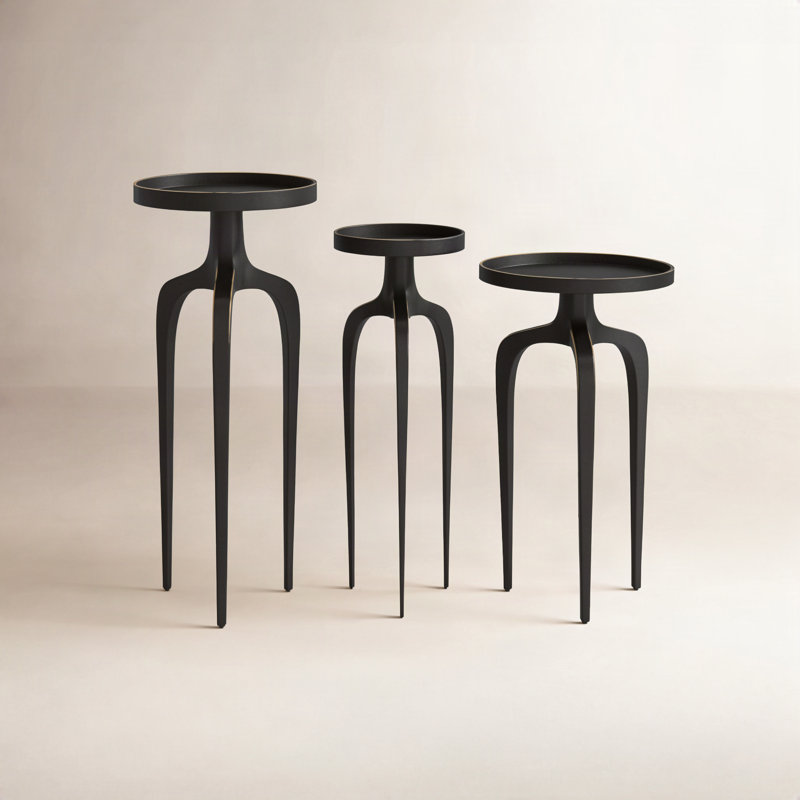 Franco Scatter Table Set of 3, Black