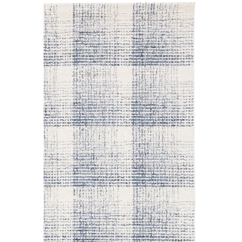 Ebony 806 Area Rug In Ivory / Blue, Square 6'