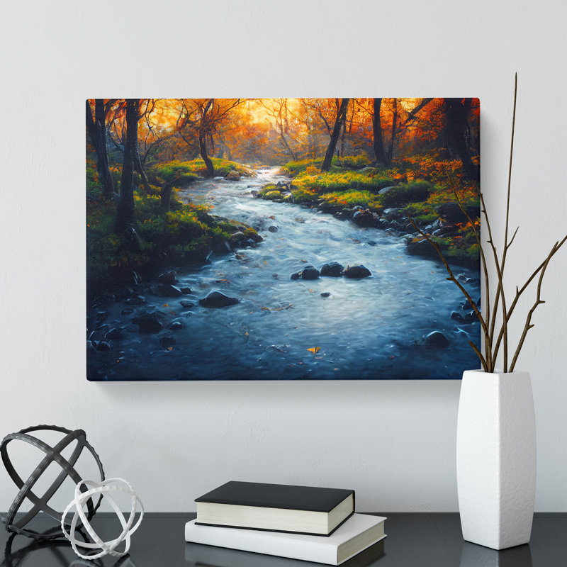 Enviable Forest Stream - Wrapped Canvas