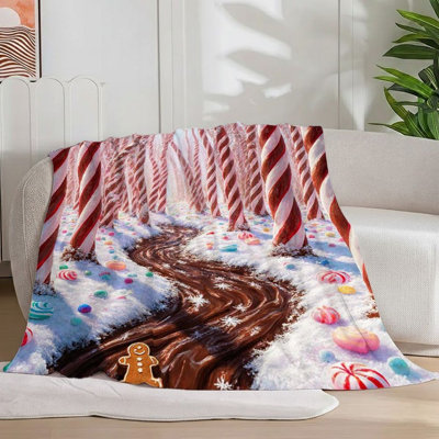 Couverture en flanelle 1Pc Christmas Village