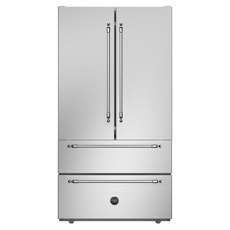 Bertazzoni 36" 22.5 Cubic Feet Energy Star Smudge-Resistant French Door Refrigerator with Water and Ice Dispenser