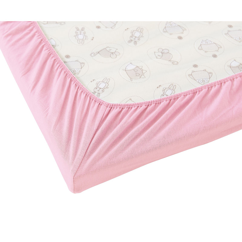 Drap-housse pour lit de bébé 100% coton, Rose