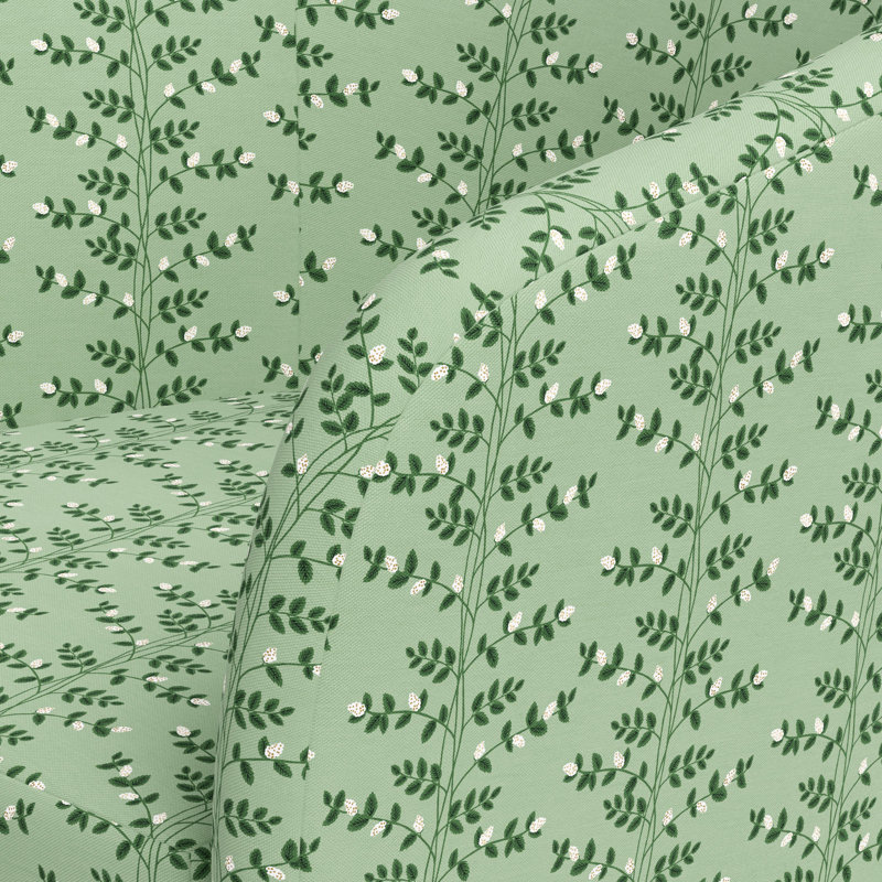 Pembroke Swivel Chair In Climbing Vines Green, Climbing Vines Green