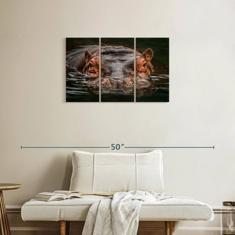 Brampt Submerged Hippo, 20" H x 33" W