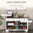 Buffet Cabinet Storage With 2 Drawers, Cabinets, 4 Doors, Adjustable Shelves, White Sideboard White, Wood Grain Tabletop