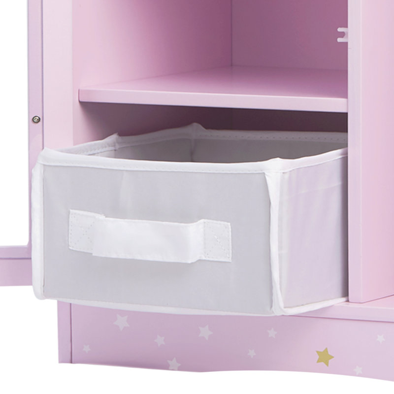 Olivia's Little World Twinkle Stars Princess Doll Closet with 3 Hangers, Pink