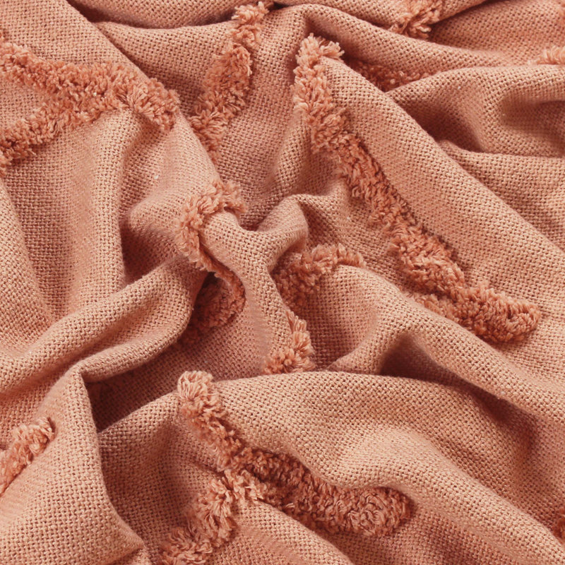 Jakarta Tufted Tasselled Throw, Blush