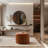 Anease 22.6" Modern Round Upholstered Pouf Ottoman-984914173