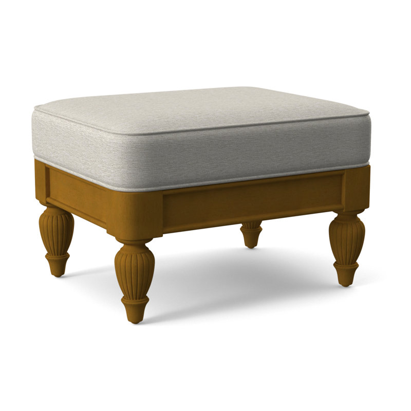 Grand View Ottoman, White Performance Fabric; 0851-94, Antique Black Finish