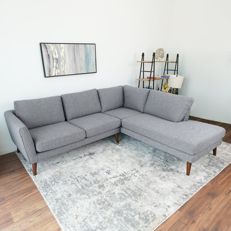 Canapé modulaire en tissu gris Benson, Orienté à droite, Tissu gris
