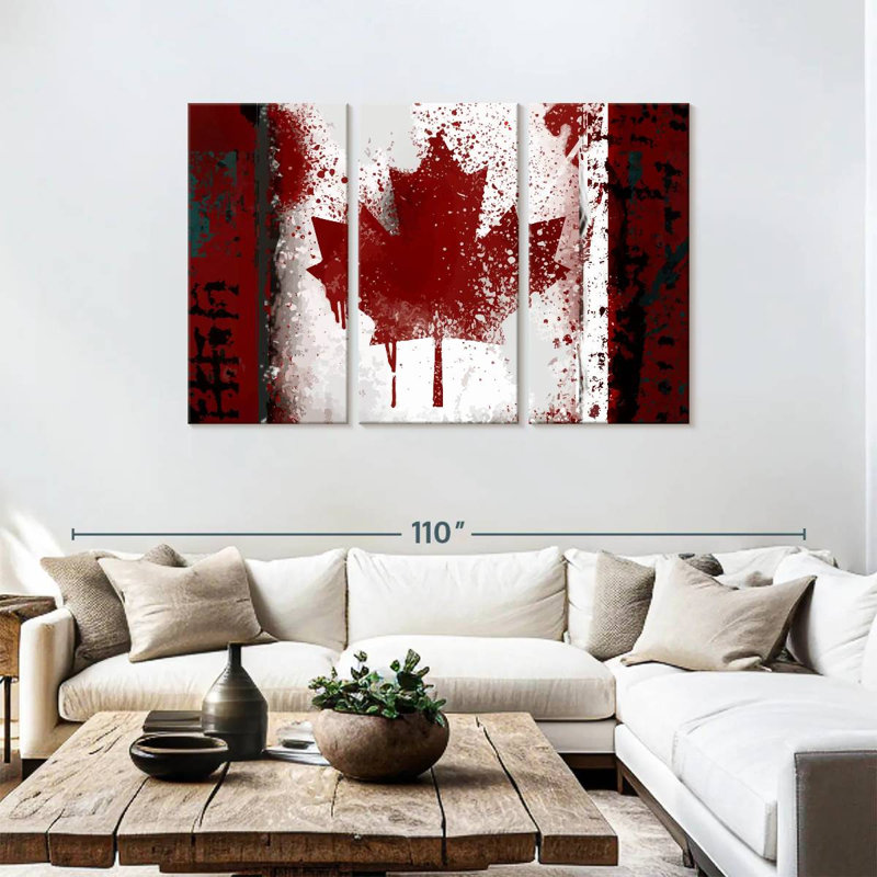 Borges Rustic Canada Flag, 48" H x 74" W