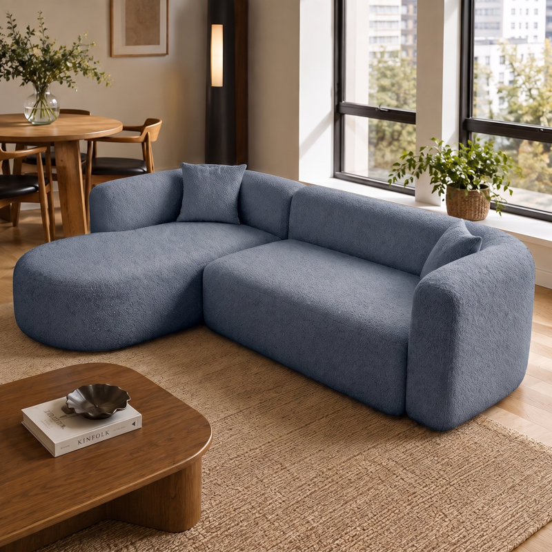 Canapé modulaire en forme de L 109,4 po, canapé en nuage de chenille désossé avec sièges profonds, aucun assemblage requis pour le salon