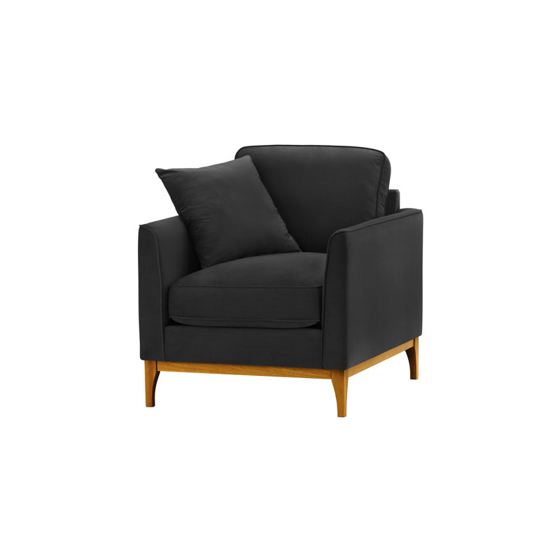 Jaar Upholstered Armchair, Walnut, Black