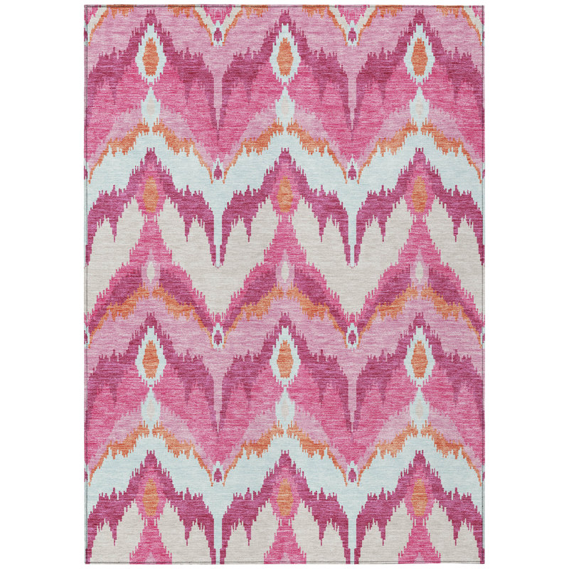Neysa Washable Ikat Indoor / Outdoor Rug, Rectangle 2'6" x 3'10"