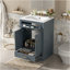 Meuble-lavabo 24 po avec lavabo intégré en céramique, meuble-lavabo à 2 portes, 1 tiroir basculant et meuble-lavabo simple pour salle de bain de petite et moyenne taille, bleu-86871034