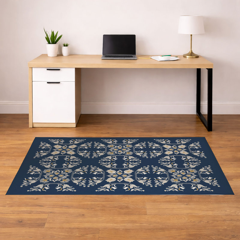 Tapis de bureau léger Rumi, L 60 po x P 84 po, Marine