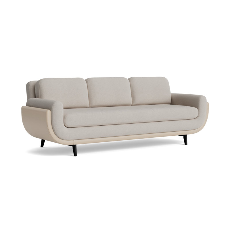 Regatta 100 Sofa, Boucle - Dove Gray/Greenwich Leather - Taupe, Black