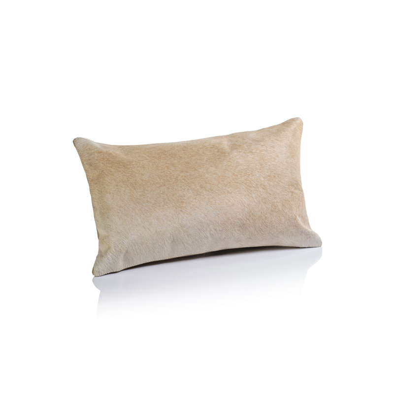 Coussin en cuir Rutbeek, Brun clair, H 12 po x l 20 po, Rectangulaire