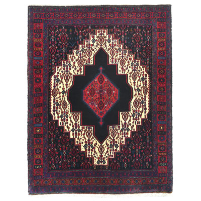 One-of-a-Kind Plum Tribal 4X5 Oriental Area Rug