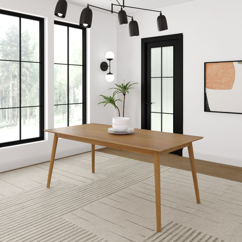 Leaford Solid Wood Dining Table, Pecan