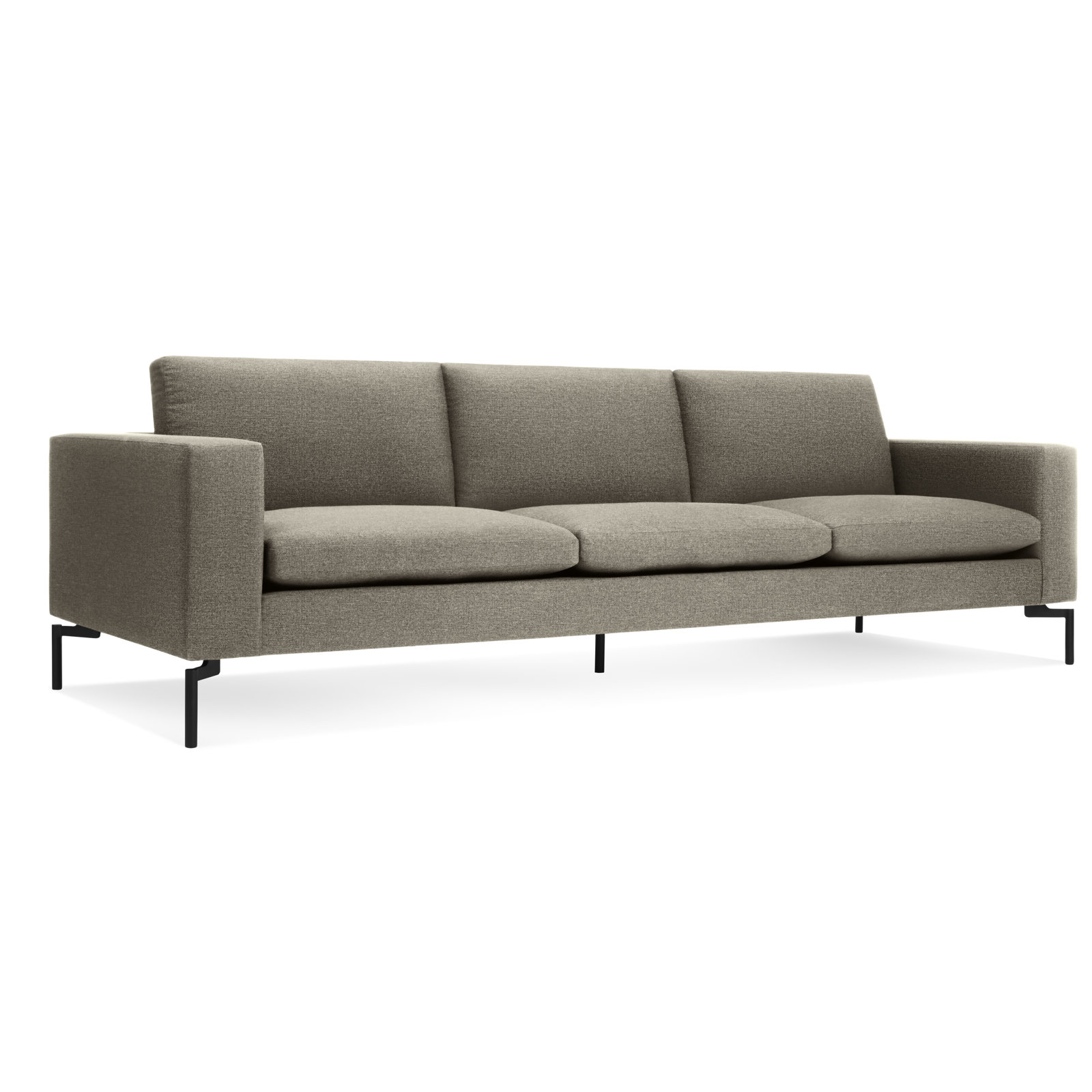 New Standard Upholstered Sofa, Black, 32" H x 104" W x 35" D, Sanford Black Crossweave