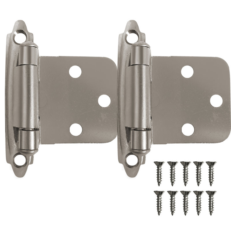 Armoire à charnière à fermeture automatique en nickel satiné (ensemble de 2), Nickel satiné