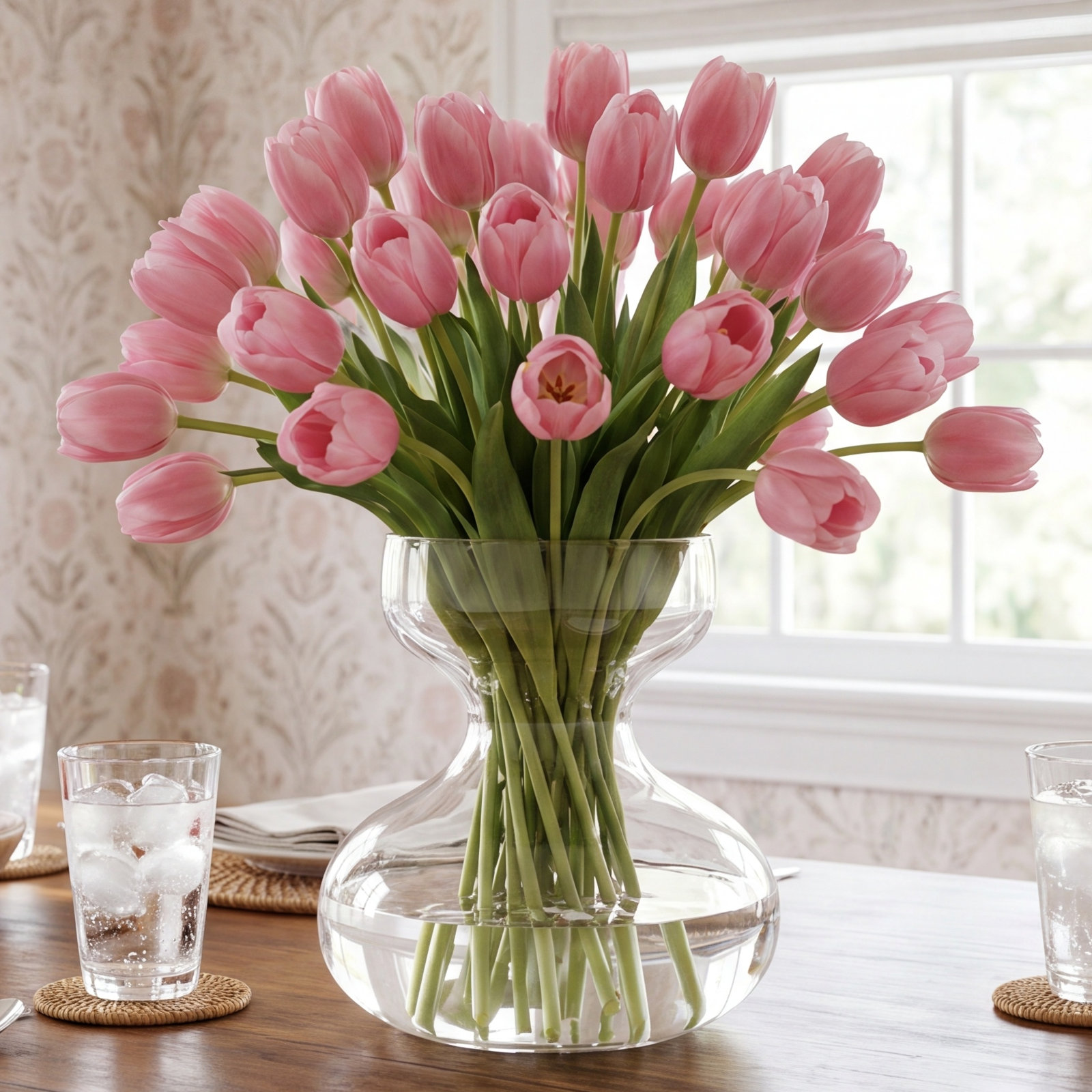 Eske Handmade Glass Table Vase, 6" H x 5" W x 5" D