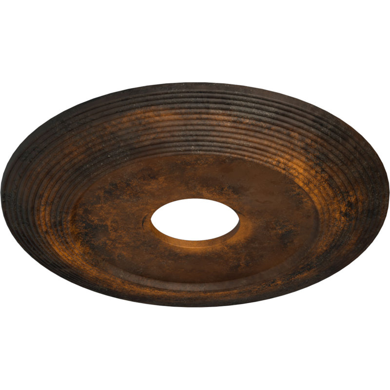 Endurathane Adonis Ceiling Medallion, 16 1/8"OD x 3 5/8"ID x 1"P (Fits Canopies up to 10 1/4"), Hand-Painted Rust Finish