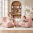 Large Bean Bag Chairs for Adults, Memory Foam Lounge Fluffy Chair with Lumbar Pillow, Corduroy Togo Chair, Lazy Floor Sofa for Bedroom Living Room,Gaming-1240833014