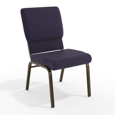 Lionel 18.5"W Stacking Church Chair in Fabric - Copper Vein Frame