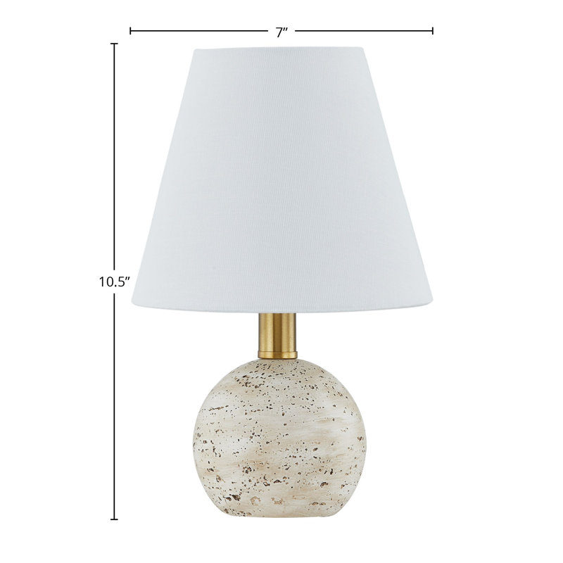 Mini lampe beige avec abat-jour en lin 10,5 po Alma