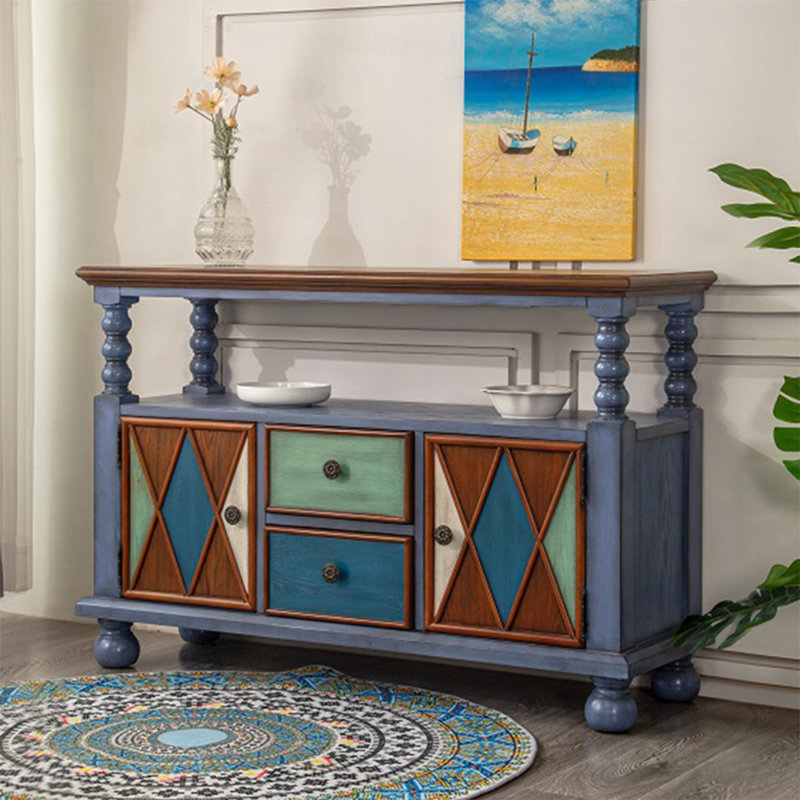 Buffet moderne en bois. Buffet 47,24, Bleu brumeux