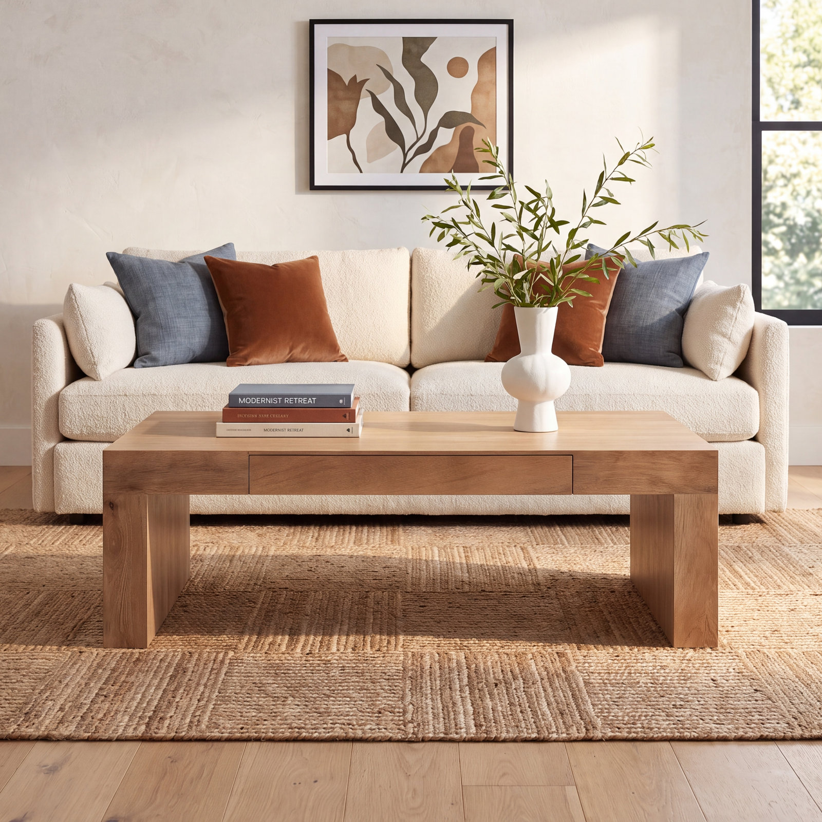 Sonora 48" Coffee Table, Light Oak