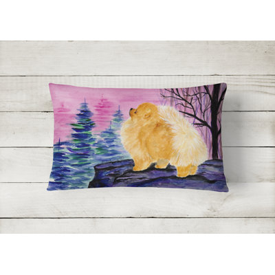 Pomeranian Outdoor Reversible Throw Pillow
