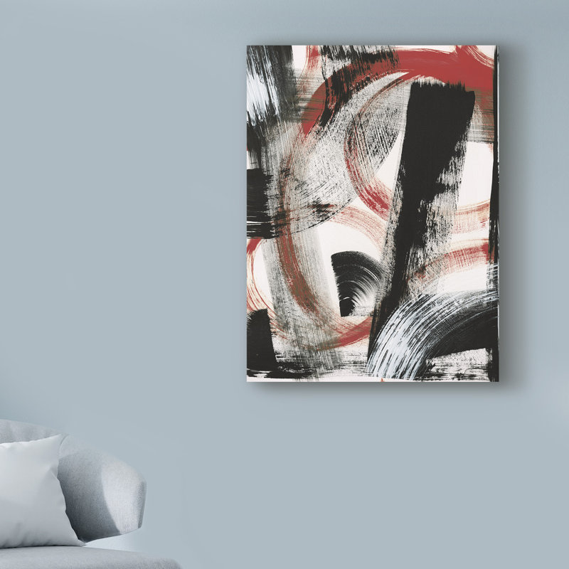 « vinyle 33 ii red », reproduction de peinture à l’acrylique sur toile tendue, H 19 po x l 14 po x P 2 po