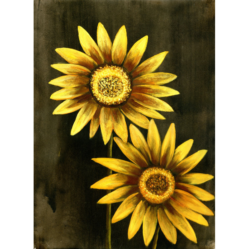 The Sunflowers II - Painting Print, 122cm H x 81cm W, Wrapped Canvas