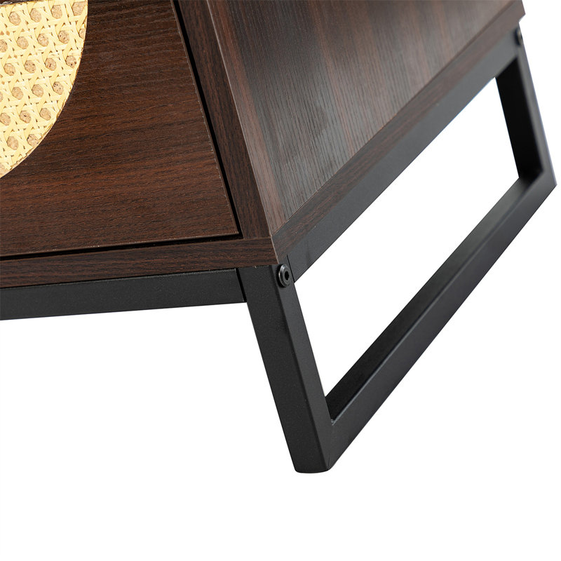 Table de chevet 2 tiroirs en espresso