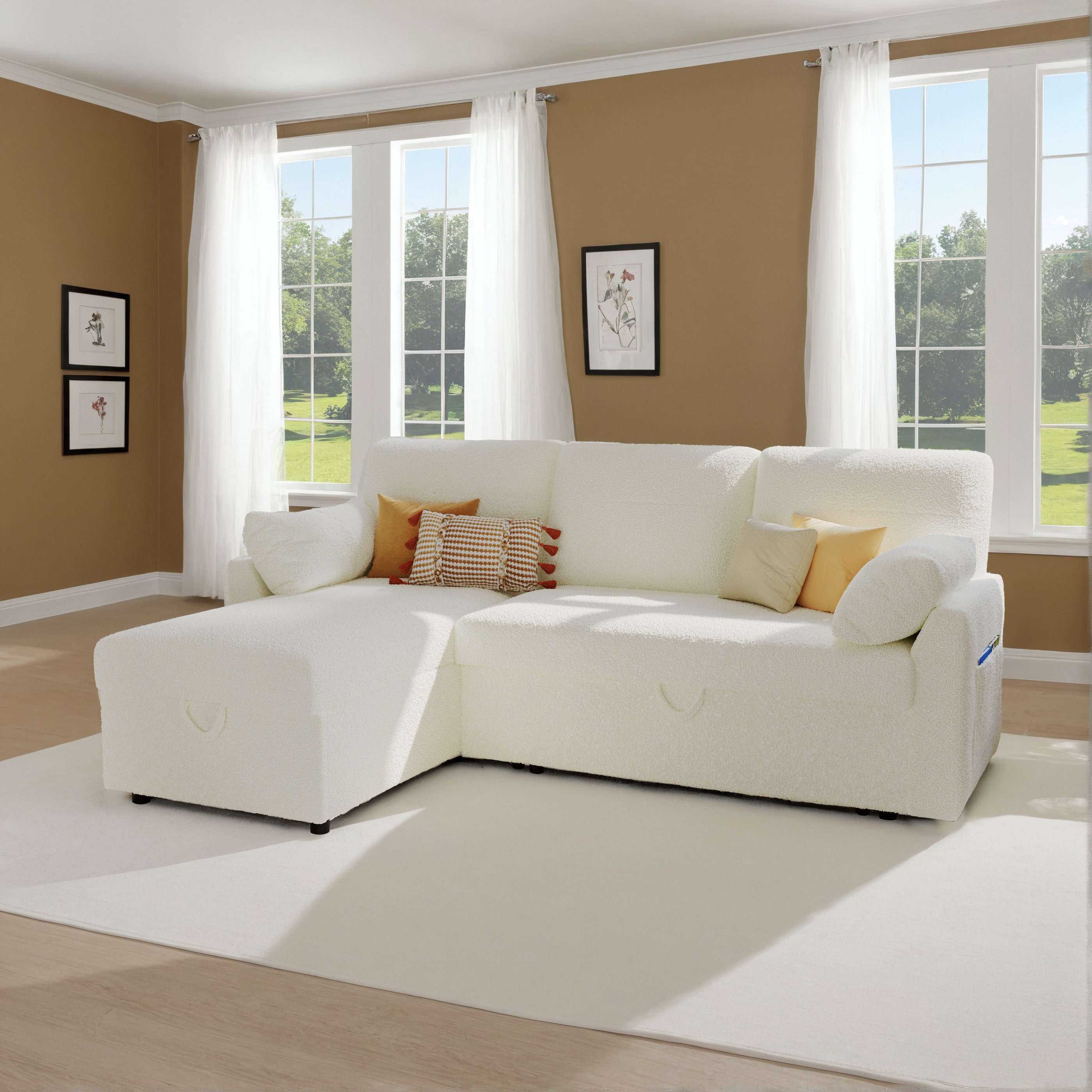 Wade Logan® Baerl 84" Sherpa Sofa Bed & Reviews | Wayfair