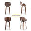 Tabouret de bar pivotant moderne de 30 po de hauteur Mid-Century - noyer-30947370