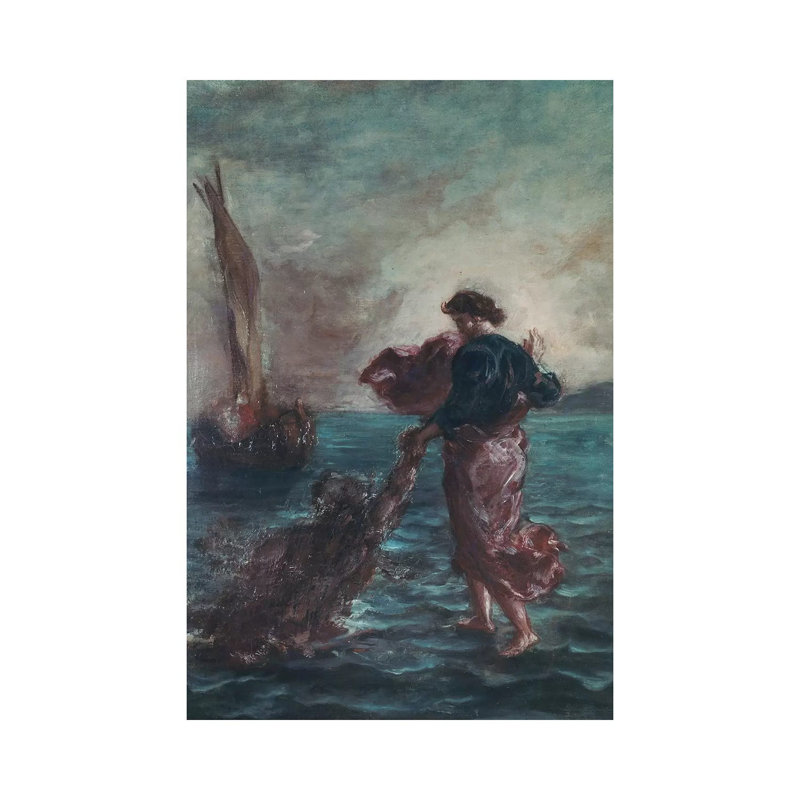 Christ Walking On Water And Reaching Out His Hand To Save Saint Peter by Ferdinand Victor Eugene Delacroix - Painting on Canvas