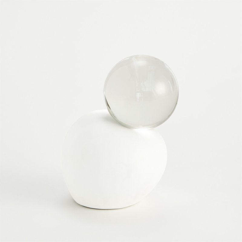 Single Meringue Sculpture w/Sphere, 8" H x 5.5" W x 5.5" D