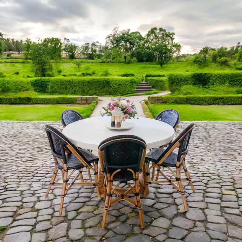 Chaise bistro Paris Rattan - Chaise d'appoint noire