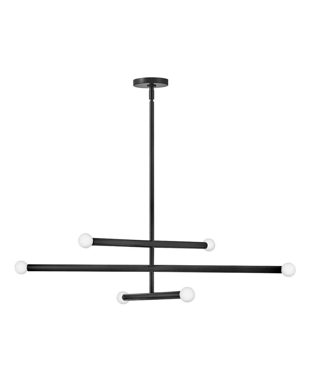 Jamir 6 - Light Dimmable Sputnik Chandelier, Black